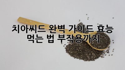 치아씨드 완벽 가이드: 효능, 먹는 법, 부작용까지!